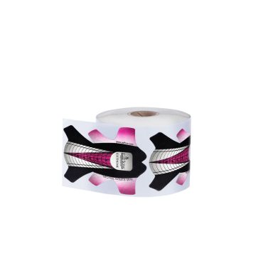 Expansive illustration of 500-count EzFlow Extreme Nail Forms roll isolated in white color background