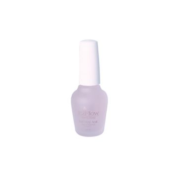 Front view of EzFlow Natural Nail Treatment in a 0.5-ounce bottle with product label and information