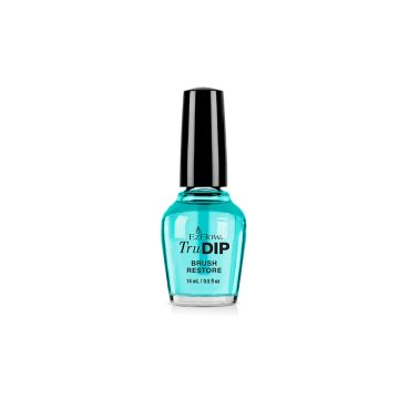 Frontal view of a 0.5-ounce EzFlow TruDIP Brush Restore with printed product details and information