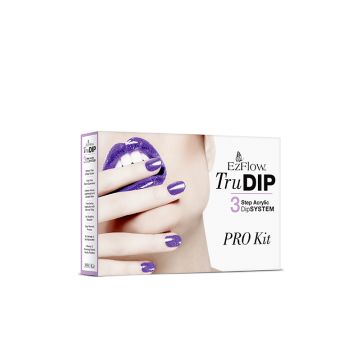 3D illustration of EzFlow TruDip 3-Step Acrylic Dip System packaging in featuring its product details